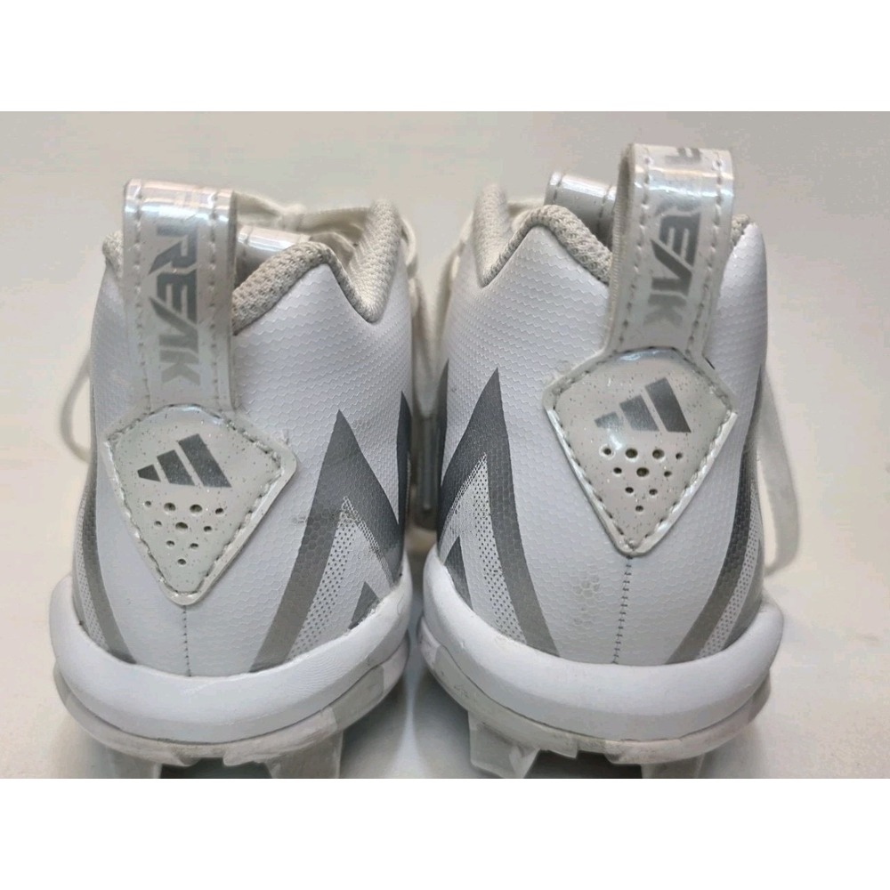 Adidas Kid's Size 1 Freak Spark 23 Football Cleats White/Silver Metallic - Picture 4 of 7